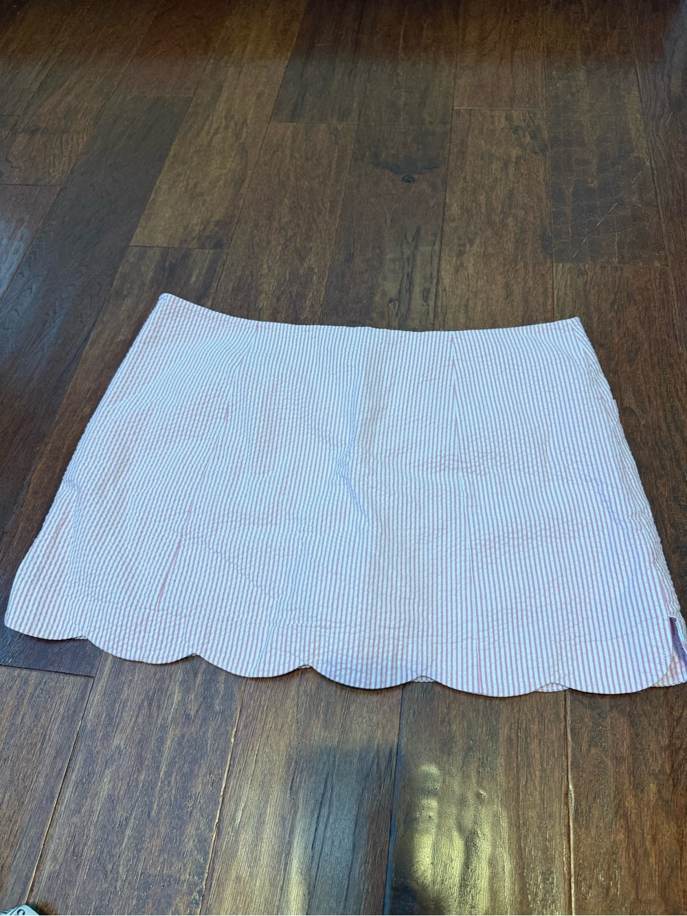 Lilly Pulitzer Pink and White Striped Scallop Hem Mini Skirt